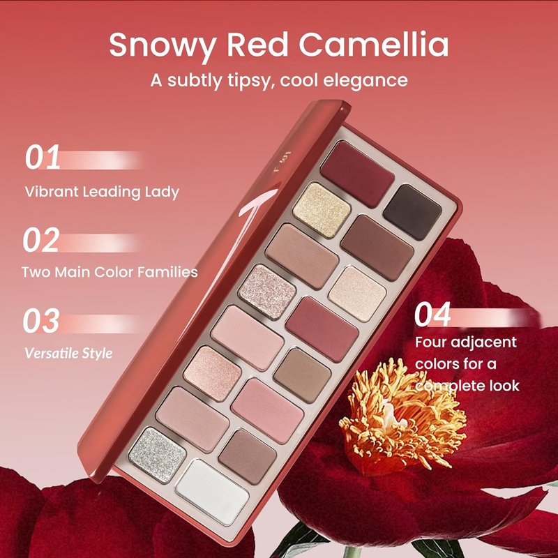 16-Color Velvet Rose Eyeshadow Palette - Natural Nudes, Smoky Shades & Bold Accents | Ultra-Blendable Matte, Shimmer & Glitter Finishes