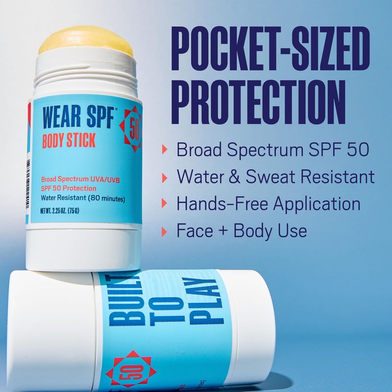 Wear SPF Sunscreen Sport Stick – Sweat & Water-Resistant SPF 50, 3-pack
