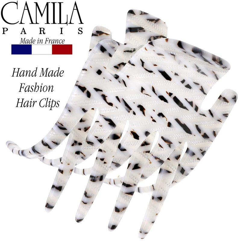 Camila Paris CP3474 French Hair Clip for Women, Hand-Made Hair Side Clips, 3 inch Girls Hair Claw Clips Jaw Fashion Durable Styling Hair Accessories for Women, Strong Hold No Slip Grip, Made in France