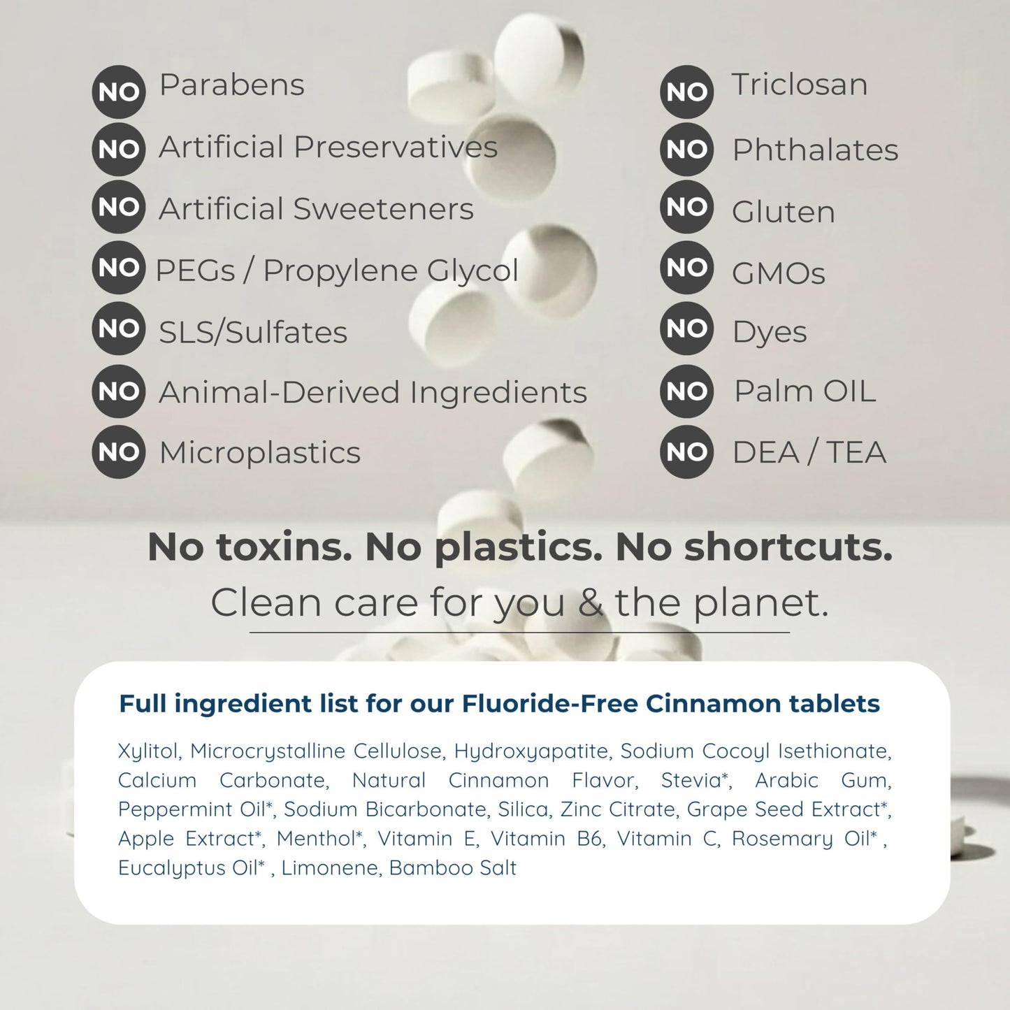 Tidalove Cinnamon Fluoride-Free Toothpaste Tablets, 248 ct nHAp