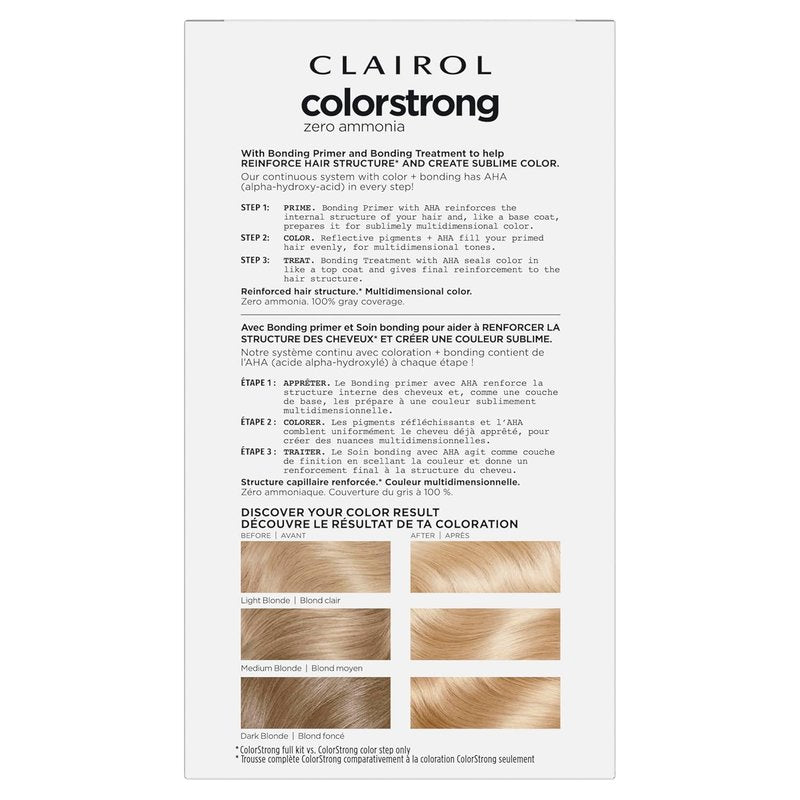 Clairol ColorStrong Permanent Hair Dye - Ammonia-Free, 100% Gray Coverage | 10.0 Extra Light Blonde