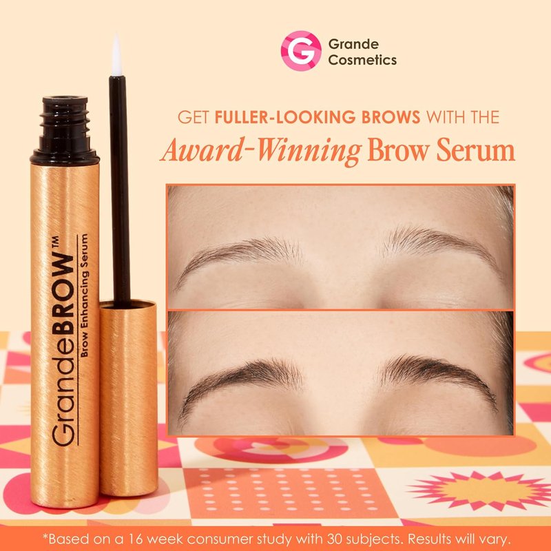 Grande Cosmetics GrandeBROW Brow Enhancing Serum - Fuller, Bolder Eyebrows with Vitamins & Peptides | Cruelty-Free