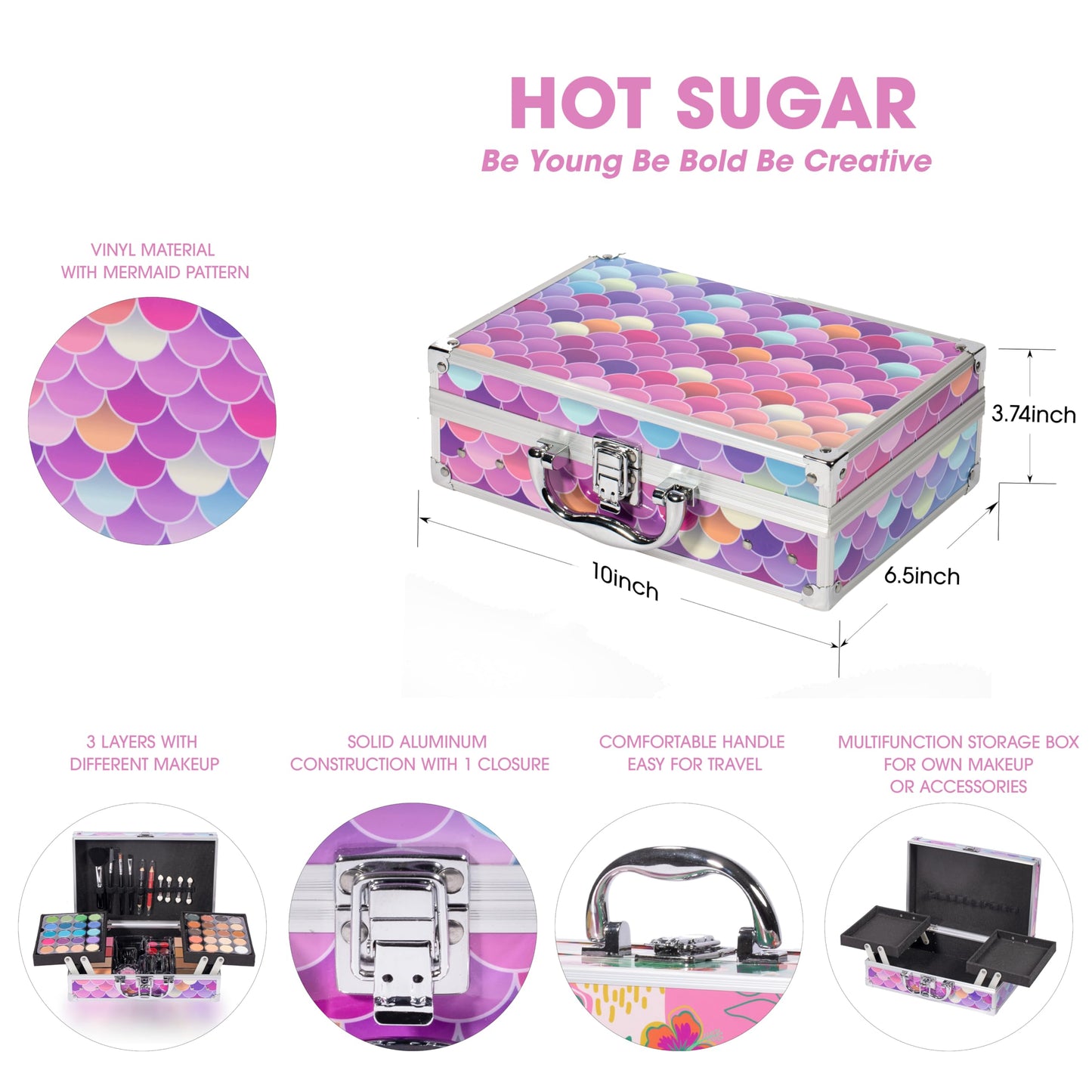 Hot Sugar Makeup Kit for Teen Girls 14-16, Beauty Box with Real Cosmetics for Women (Mermaid)