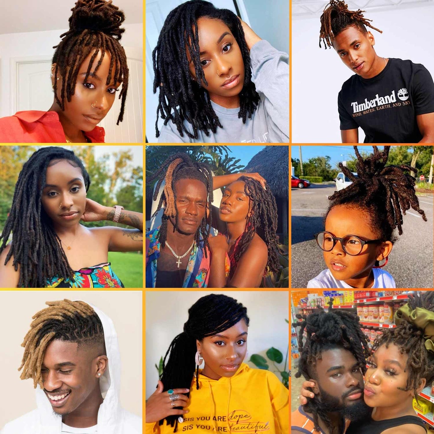 Loc Extensions Human Hair 0.4 cm 8 Inch 30 Strands Dreadlock Extensions Human Hair Loc Extensions Dreads Extensions for Men Women Kids Real Human Hair Locs 1B Natural Black Handmade Permanent Locs