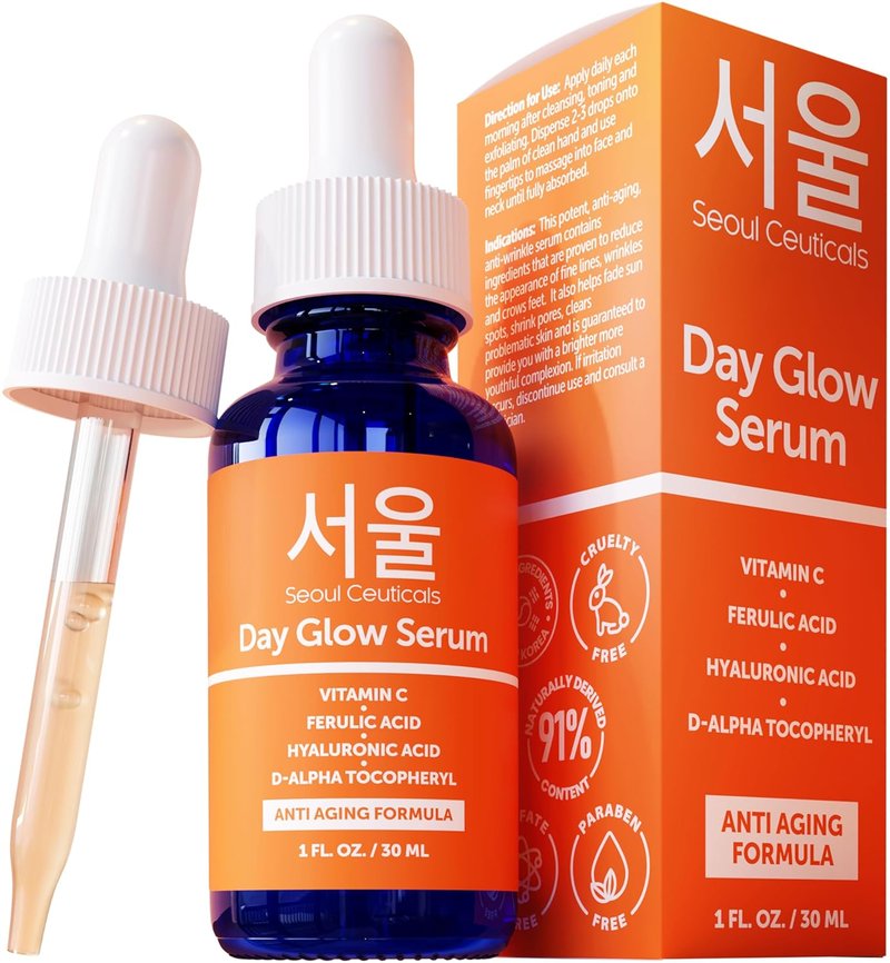 SeoulCeuticals 20% Vitamin C Hyaluronic Acid Serum - Potent Anti-Aging & Wrinkle Treatment | 1oz