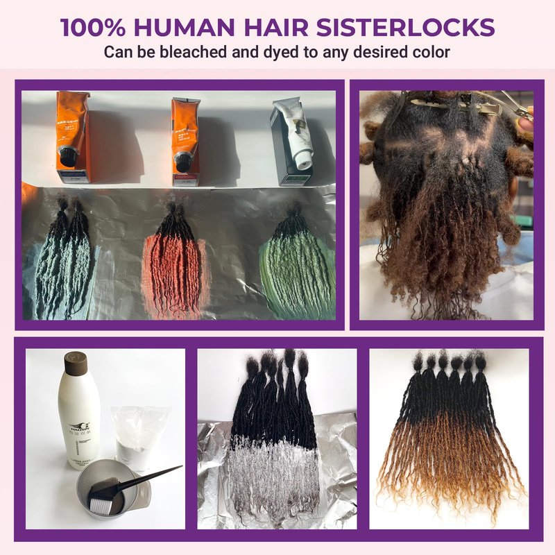 8-12 Inch Sister loc Human Hair Handmade Interlock Locs Curly Tips Sister Locks Real Human Hair Microlocs Extensions Permanent Dreadlock Extensions Natural Soft Looking(0.1cm,8 Inch-30 Strands)