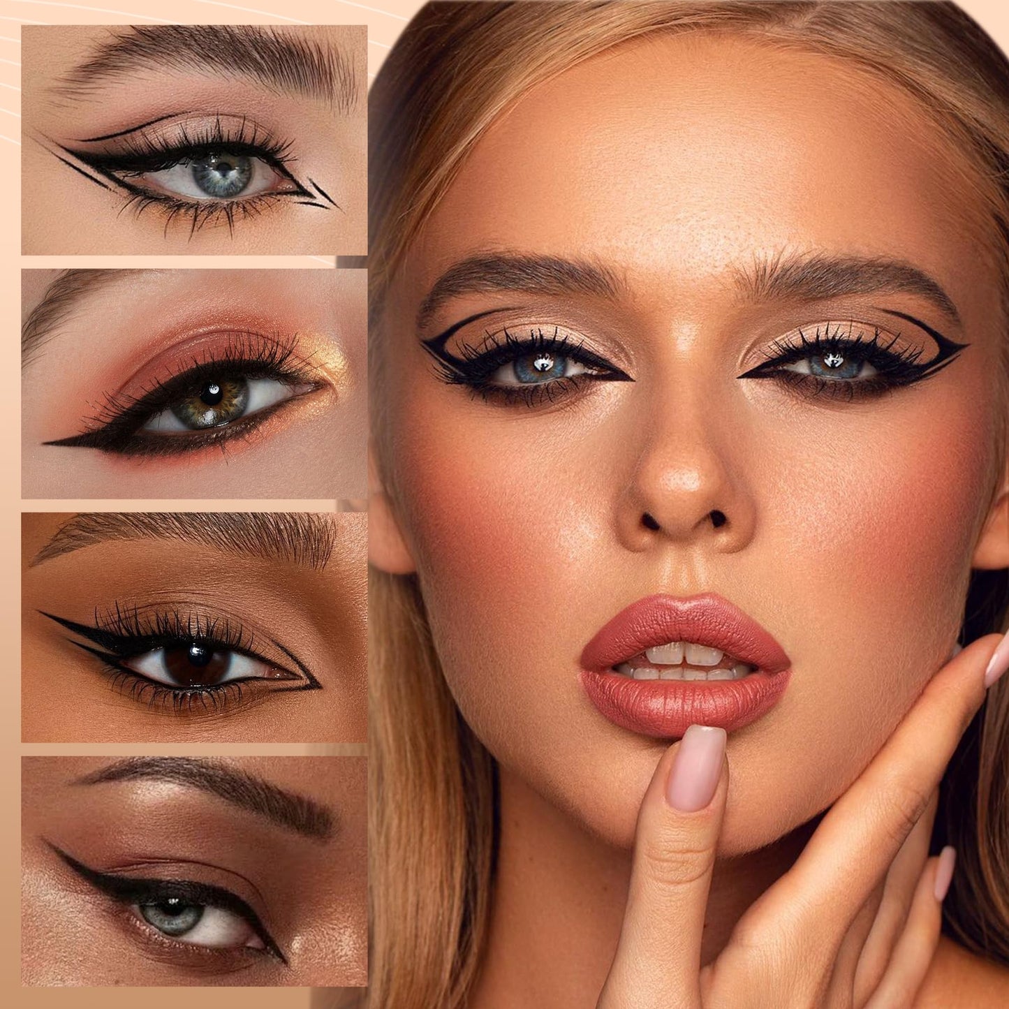 docolor Eyeliner, 2PCS Black Liquid Eyeliner Waterproof Eye Liner Pen Super Slim Precise All Day Black Eye Pencils Professional Makeup Liquid Eye Liner Pencil for Women