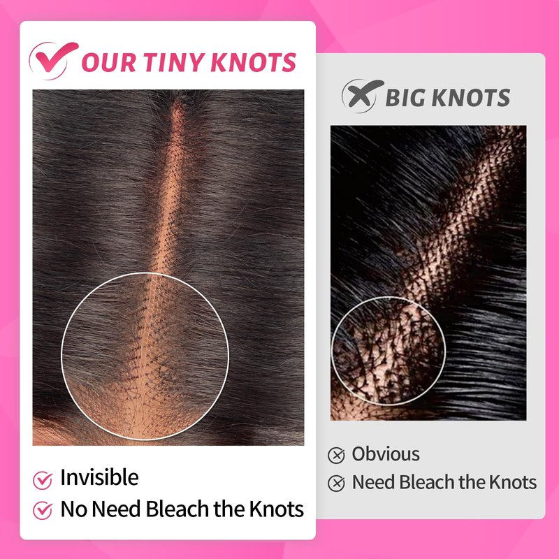 FBLhair 16 inch SKINLIKE 2x6 HD Lace Closure Middle Part Straight Real Human Hair 0.10mm Ultra-thin HD 2x6 Lace Closure Human Hair 180% Density Tiny knots Pre-Plucked Natural Hairline 1B Natural Black
