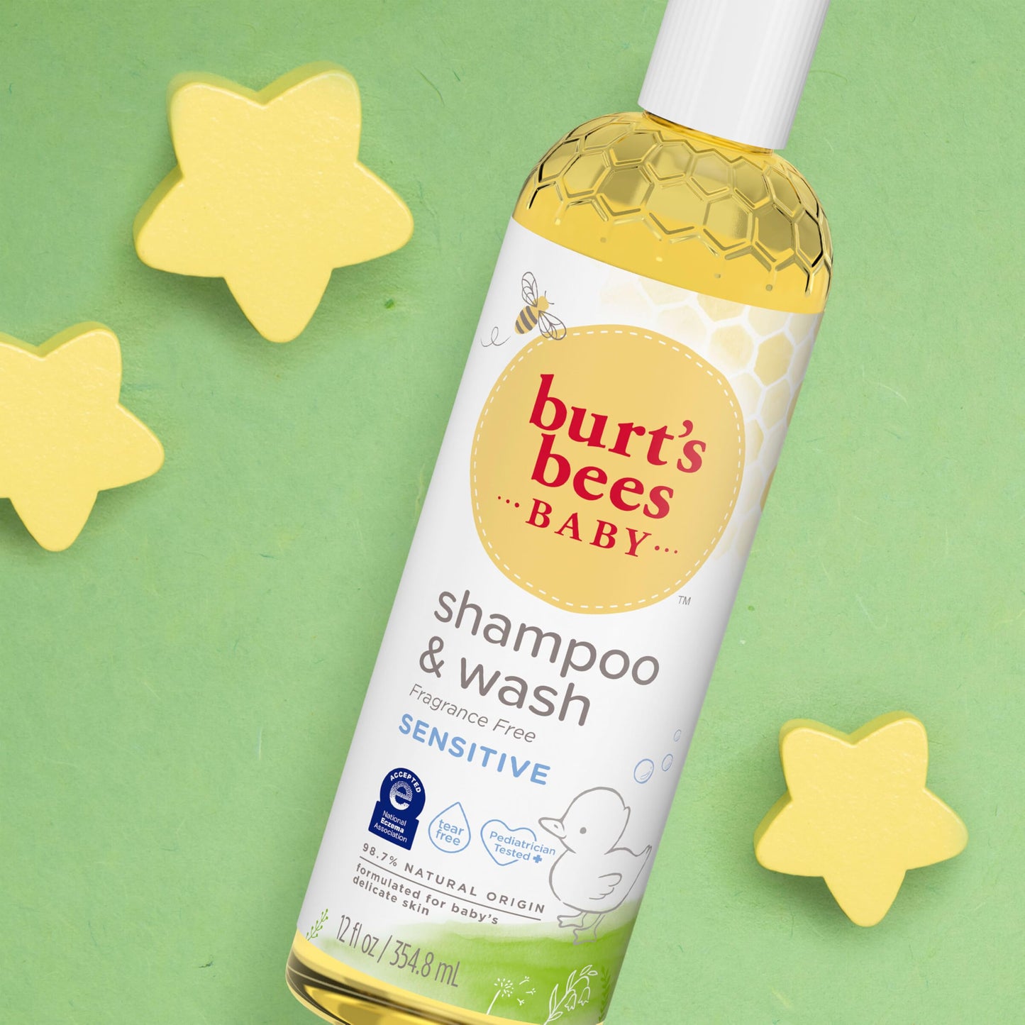 Burt's Bees Baby Shampoo and Body Wash Bundle, 2 Original and 1 Calming with Lavender Tear Free Baby Soap, 12 Fl Oz, 3 Count