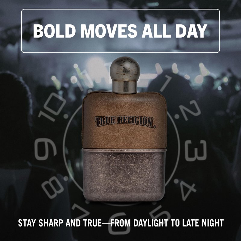 True Religion for Men Original Scent - Mens Cologne, Long Lasting Perfume, Men's Fragrance, Eau de Toilette Spray with Notes of Cardamom, Pepper & Cedarwood - 3.4 fl oz / 100 ml