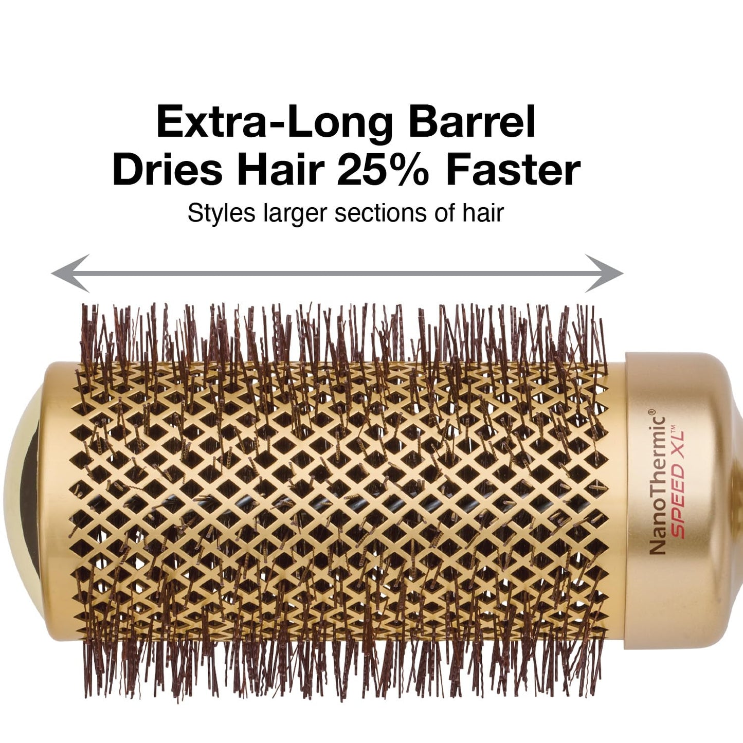 Olivia Garden NanoThermic Ceramic + Ion Speed XL Round Thermal Hair Brush - Not Electrical - Professional Blowout Brush for Normal to Thick Hair - 2 3/4"-Diameter Barrel - NTXL-64