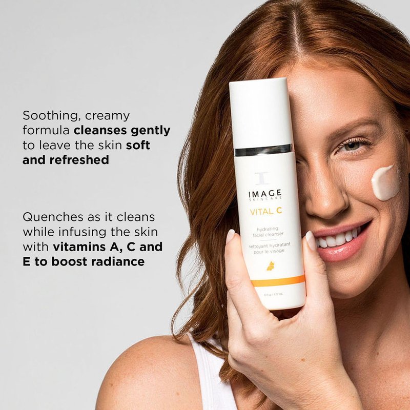 IMAGE Skincare,VITAL C Hydrating Facial Cleanser,Gentle Face Wash with Vitamin C,E and A,6 fl oz,(Pack of 2)