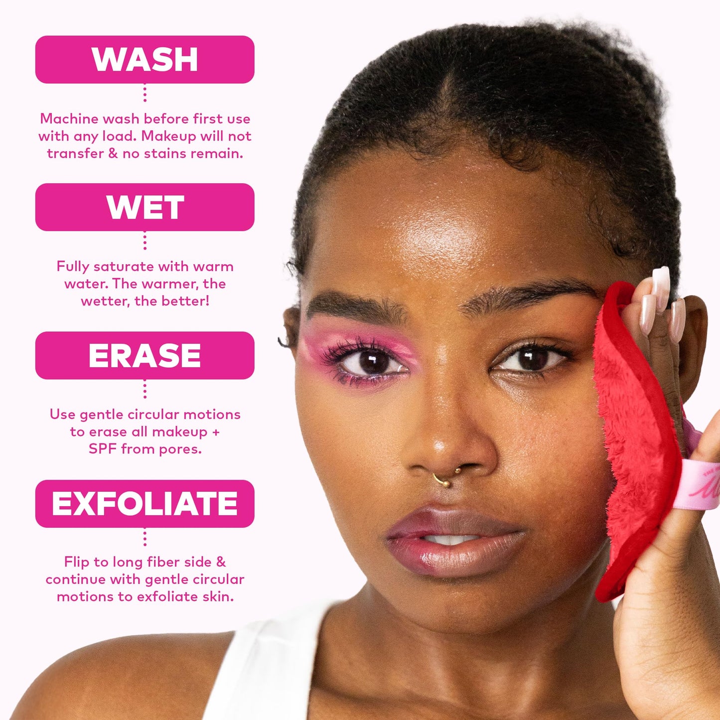 The Original MakeUp Eraser 7-Day Set, Erase All Makeup with Just Water, Including Waterproof Mascara, Eyeliner, Foundation, Lipstick, Sunscreen, and More! (Hello Kitty Classic), 7ct.