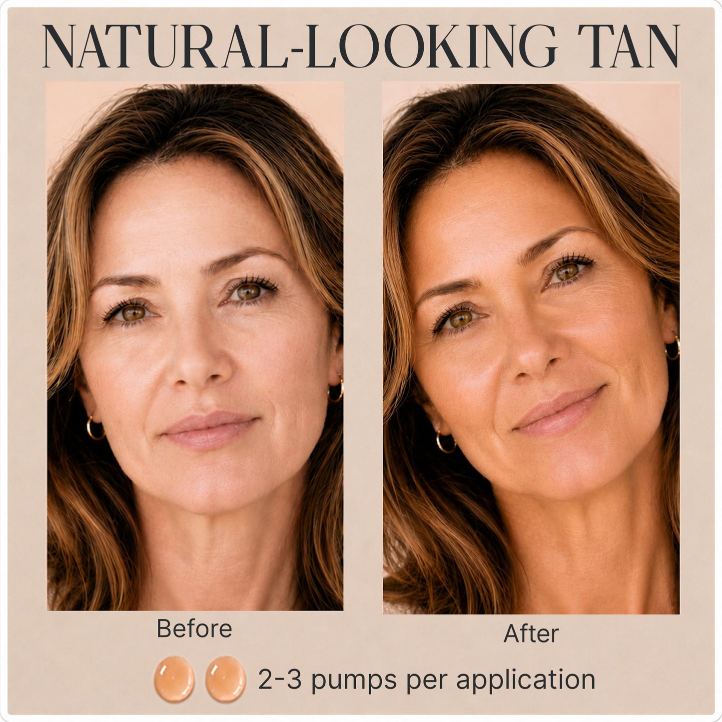 Face Tanner – Self Tan Serum w/Hyaluronic Acid, US Made with Certified Organic Ingredients, Streak-Free, No Orange, Natural Glow, Sensitive Skin Safe, Sunless Facial Tanner, Medium to Dark, 2.0 fl oz