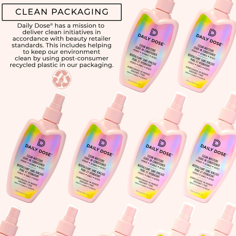 DAILY DOSE Award-Winning Clean Moisture Leave In Conditioner Spray Detangler for Dry, Damaged & Frizzy Hair. Instantly Softens, Smooths & Adds Shine for Kids & Adults. Vegan, Sulfate-Free, Color Safe