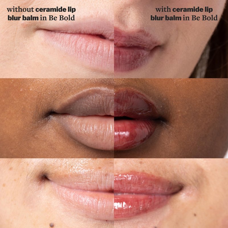 Cocokind Ceramide Lip Blur Balm, Be Bold - Burgundy Hydrating Lip Balm with Ceramides & Peptides, Made for Sensitive Skin & Lips, Unflavored & Fragrance-Free - 3 pack