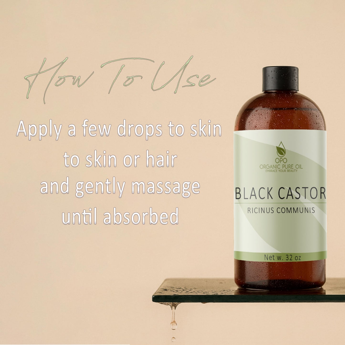 Jamaican Black Castor Oil - 32 OZ Pure, Cold Pressed, Filtered Hexane & Chemical Free, PBA-Free Plastic Caster - Hair Growth, Body, Skin - Brows, Lashes