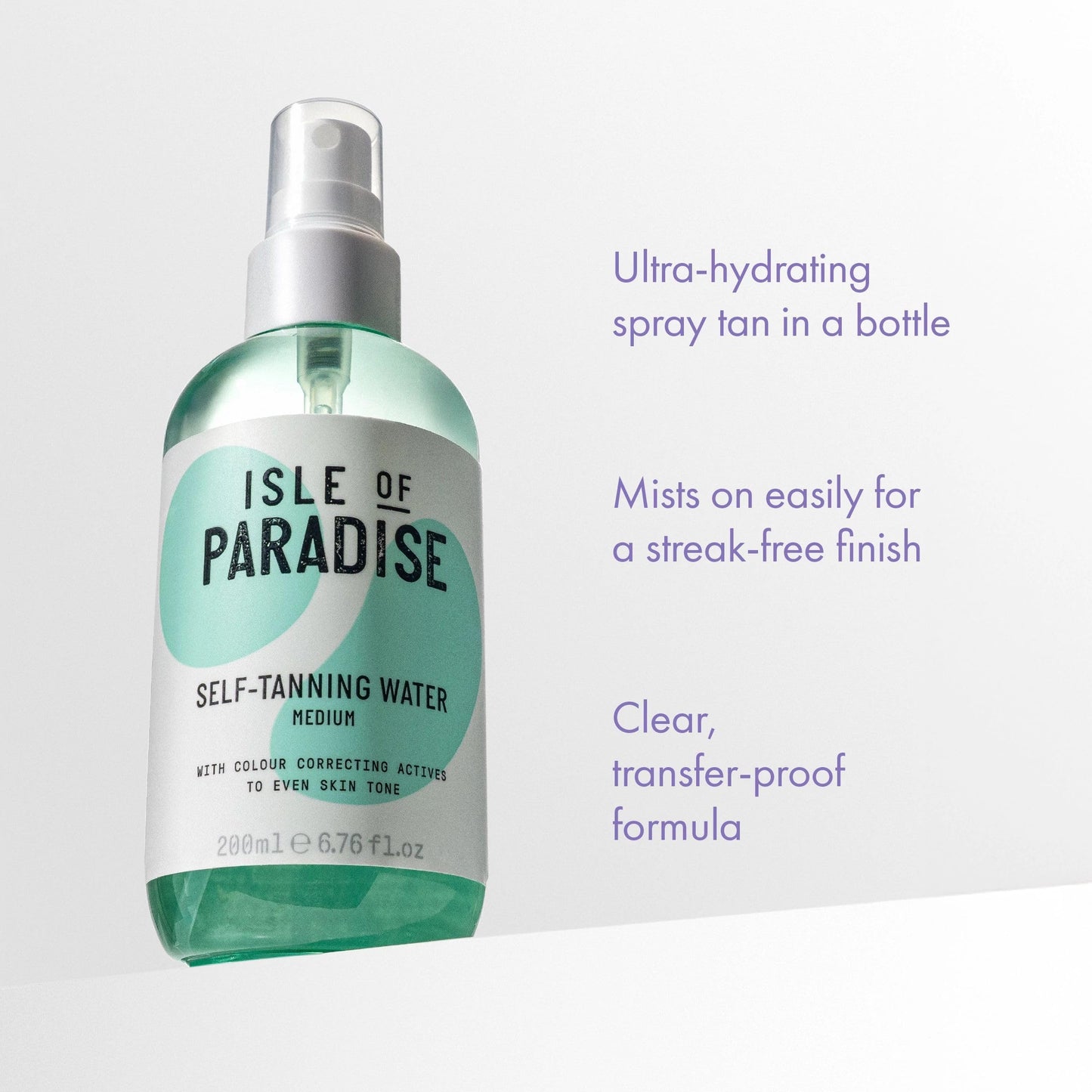 Isle of Paradise Self Tanning Water – Medium, Self Tanner Spray, Vegan and Cruelty Free, 6.76 Fl. Oz