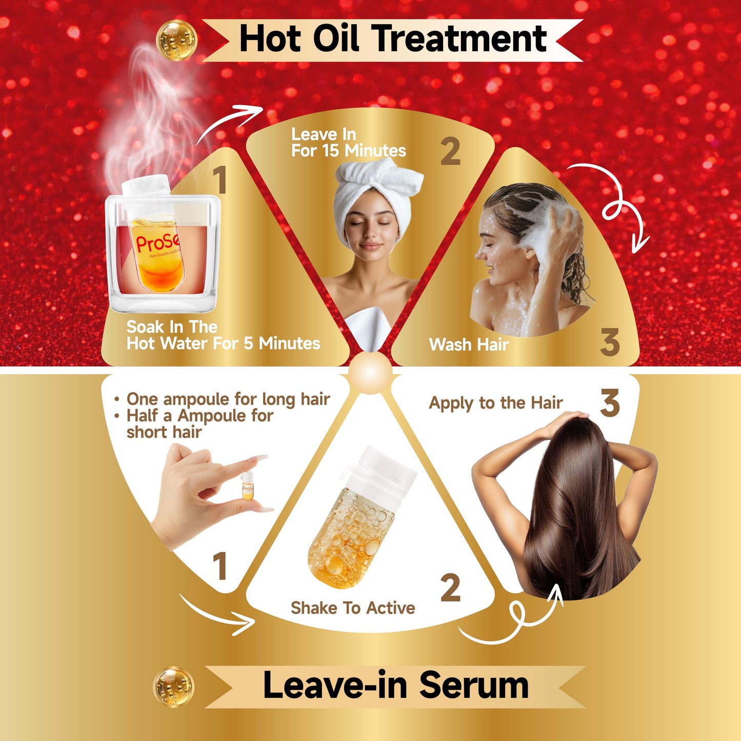 Proseed Hair Vitamins, 3-in-1 Solution: Hot Oil Treatment & Leave-in Serum &Perfumed Care for Frizzy, Dry, Damaged Hair, with Moroccan, Avocado, Coconut Oil, Vitamin C, E, B5 & Biotin (40 Caps)