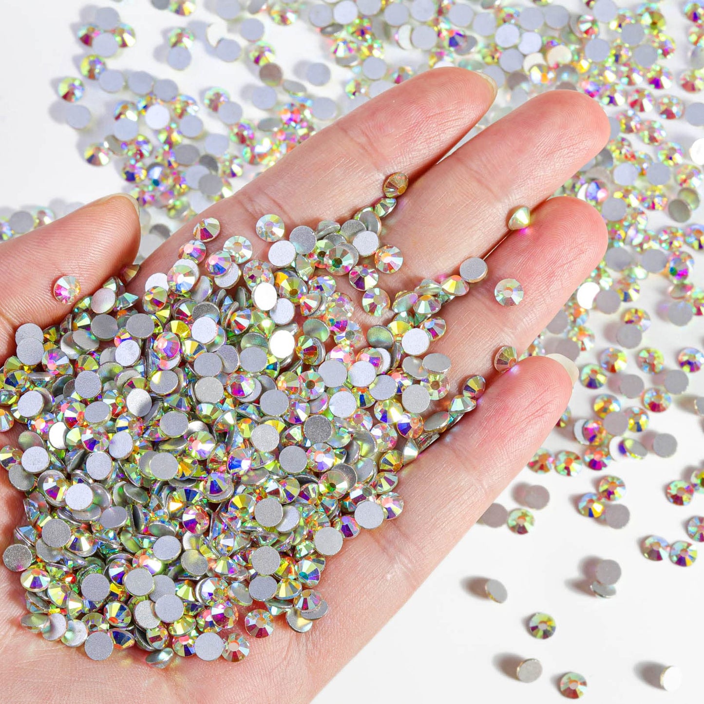 Beadsland Flatback Rhinestones Bulk,2880pcs Crystal AB Rhinestones for Nails Crafts Clothes DIY Decoration, Crystal AB, SS30, 6.3-6.5mm