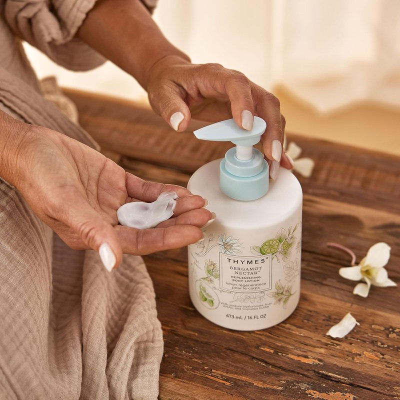 Thymes Replenishing Body Lotion - Moisturizing Lotion for Dry Skin | Bergamot Nectar, 16 fl oz