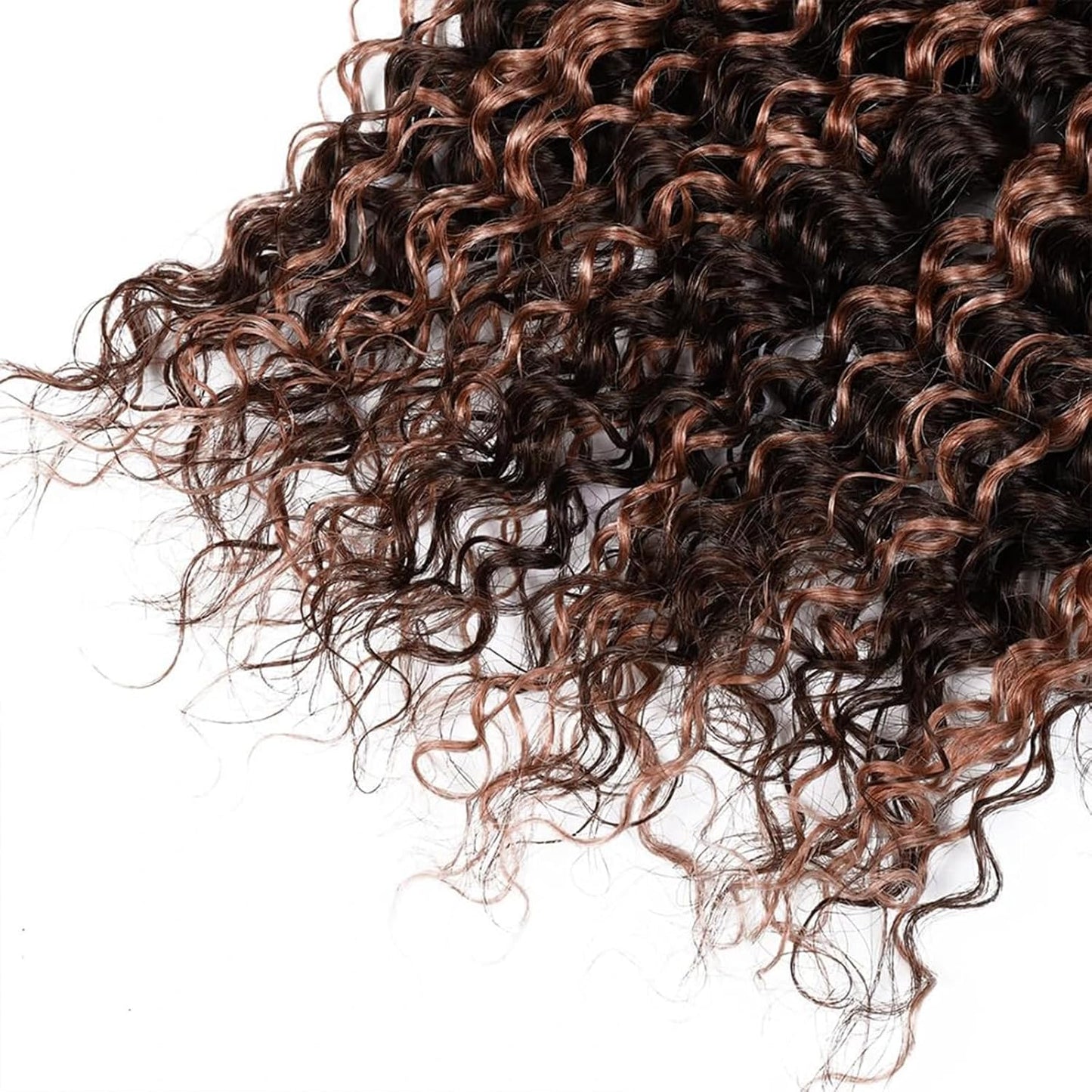 Kinky Curly Human Hair Bundles - Highlight Brown Two Tone | 26" 28" 30" Brazilian Remy Extensions