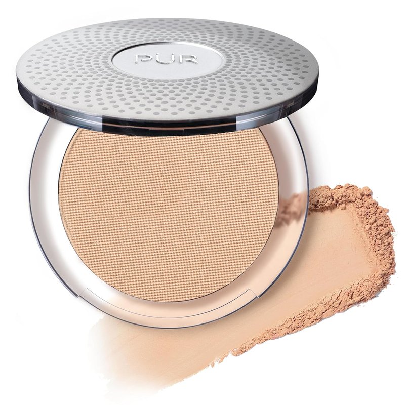 PÜR MINERALS 4-in-1 Pressed Mineral Makeup Powder Foundation with SPF 15 - Buildable Medium to Full Coverage Compact