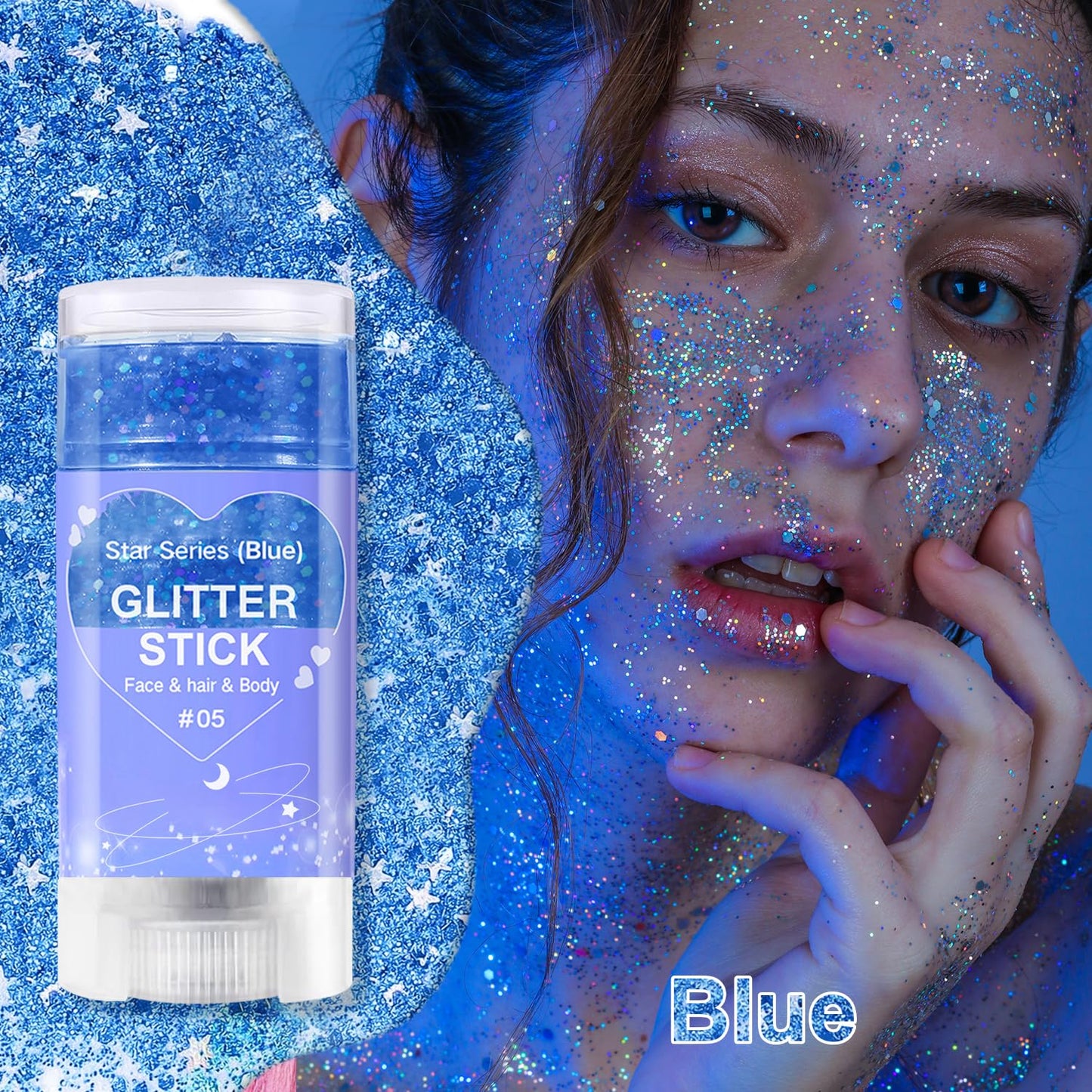 Biodegradable Holographic Body Glitter Gel, Cosmetic-Grade, Long-Lasting Glitter for Face,Body and Hair, Perfect for Festivals and Parties