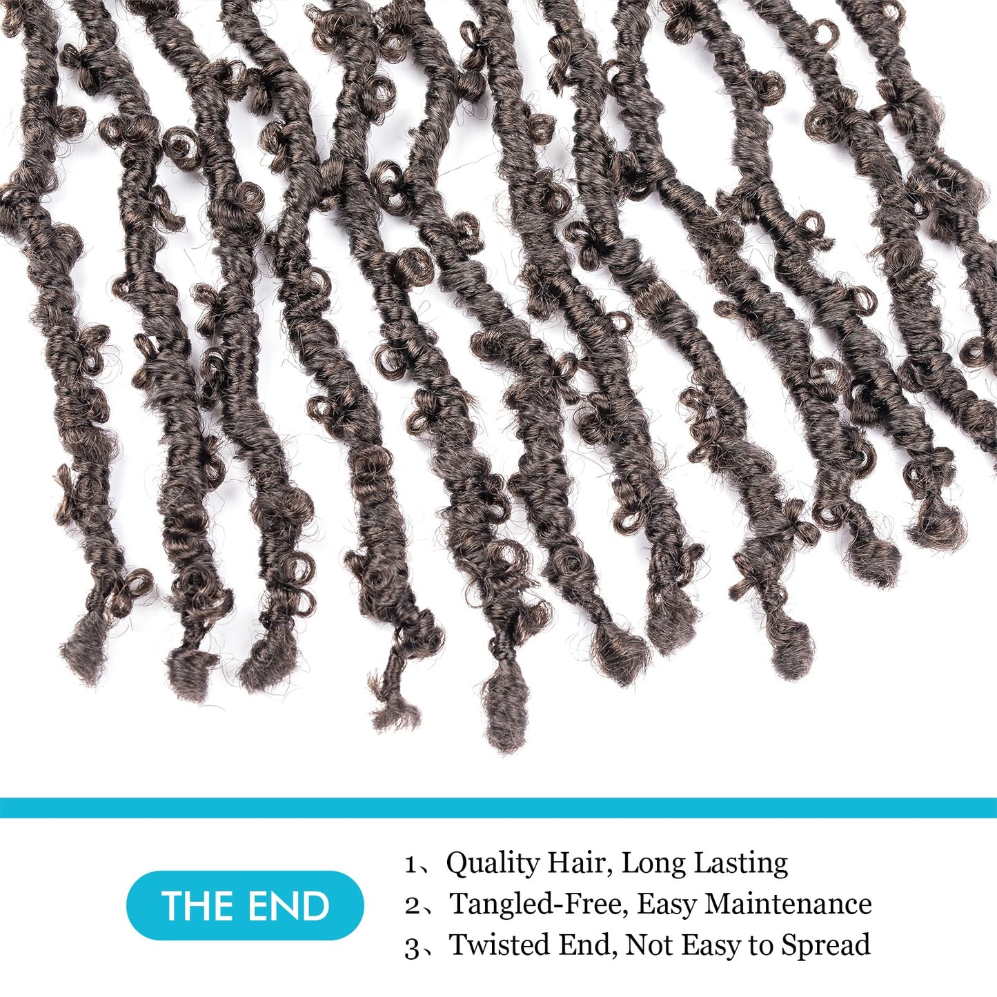 Superlight Butterfly Locs Crochet Hair 18 Inch 6 Packs Color Dark Brown