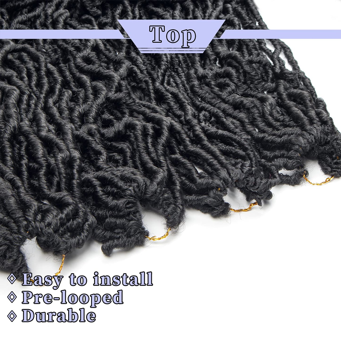 44 Inch New Faux Locs Crochet Hair New Soft Locs Crochet Braids Hair Pre Looped Synthetic Goddess Crochet Locs Braiding Hair 1B