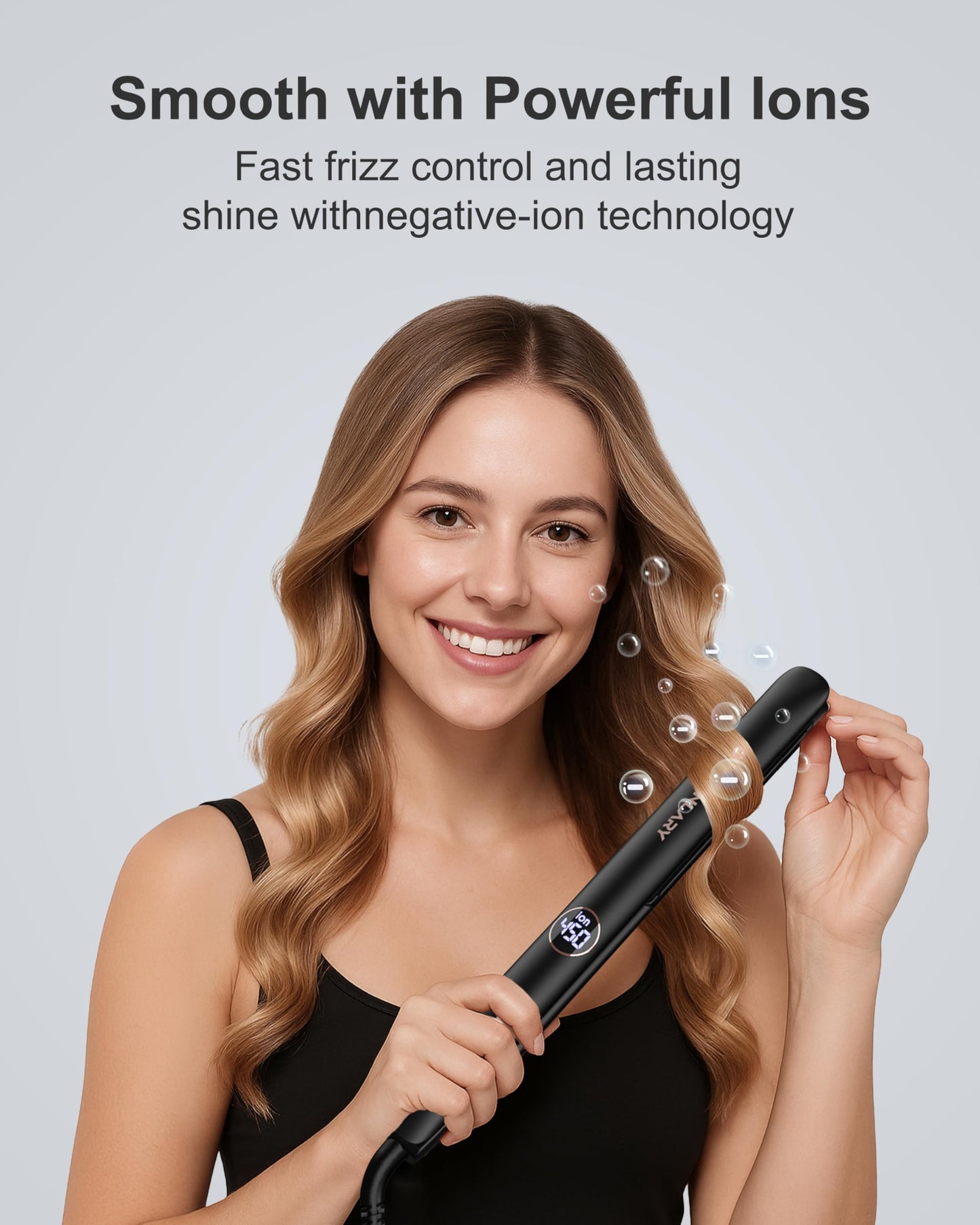 Annlary 1.75 Inches Flat Iron Hair Straightener with Heat Resistant Silicone Mat Pouch, Professional Ceramic Ionic Dual Voltage Straightener for Less Frizz, Shinier & Smoother Hair