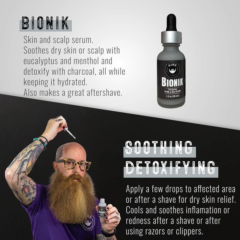 GIBS Grooming Energizing Scalp & Skin Serum - Revitalize Hair & Skin | 1 Fl Oz