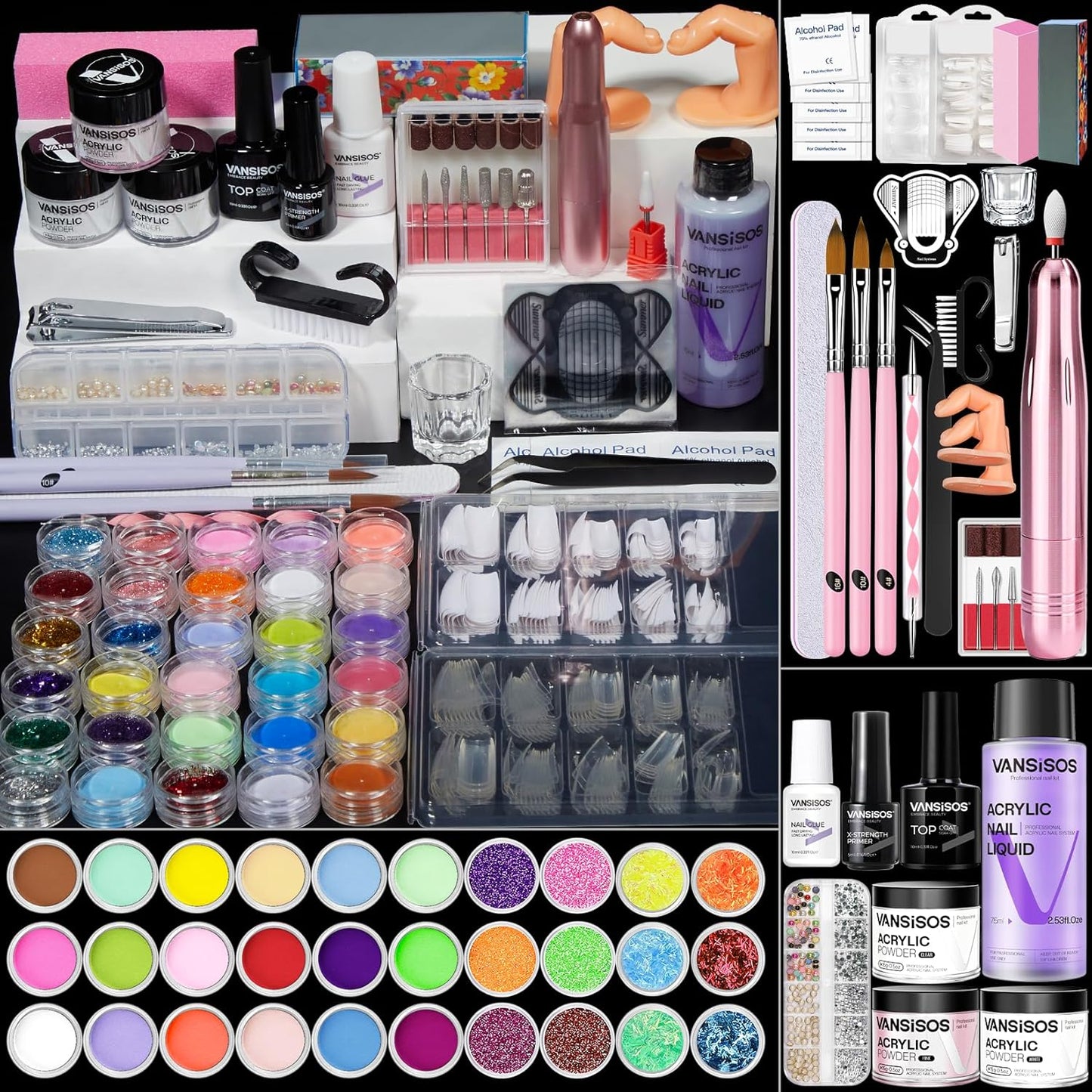 Acrylic Nail Kit for Beginners - Complete Professional Set with Drill, Powder & Liquid | DIY Manicure Supplies