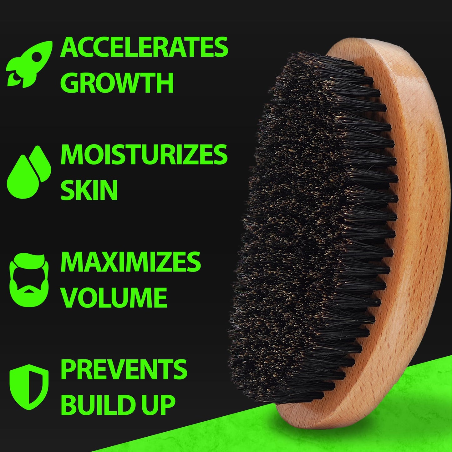 Beard Growth Kit w/ 100% Lifetime Replacement First Cut Boar Bristle Brush/Beard Brush for Men + 2X THICKENING Biotin Mustache Wax, Conditioner, and Softener - Formulated in America