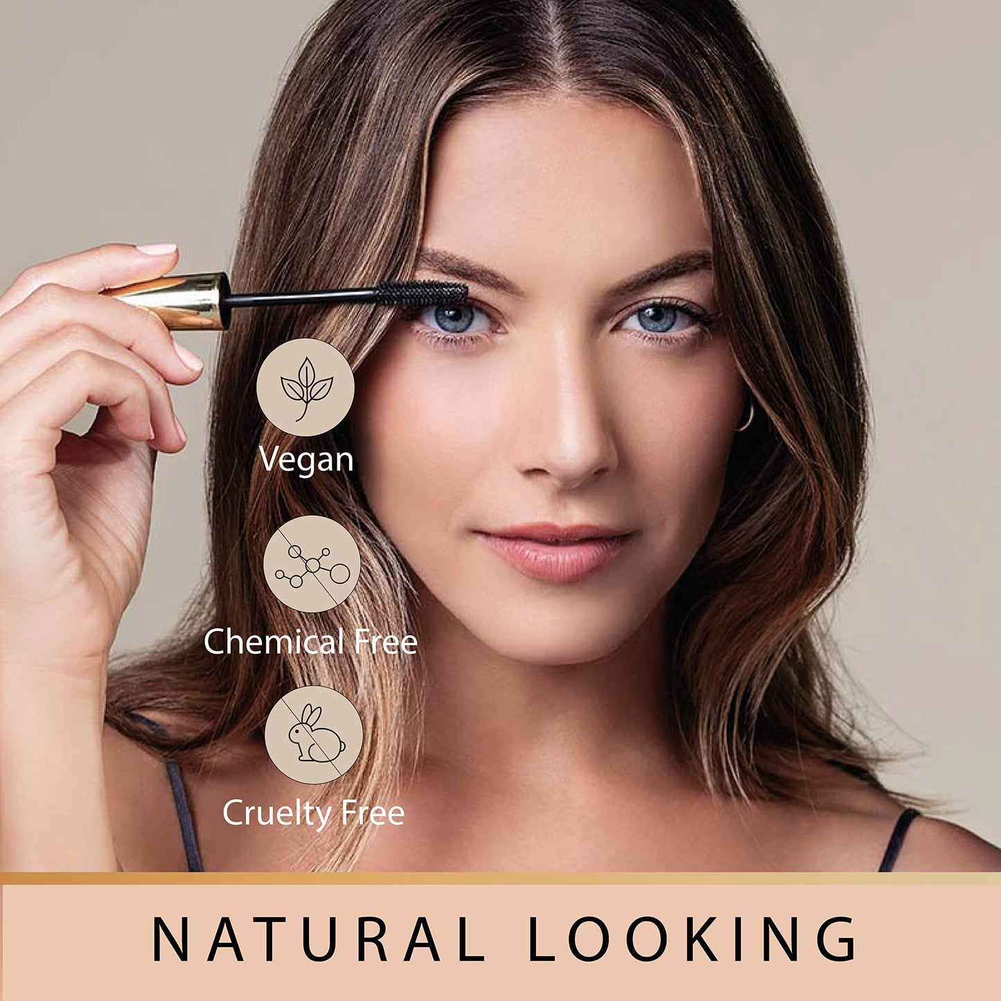 Vegan Black & Brown Mascara for Sensitive Eyes, Natural Hypoallergenic mascara, Lengthening and Volumizing for Natural Looking, Cruelty Free, Ophthalmologist Tested- By Gaya cosmetics