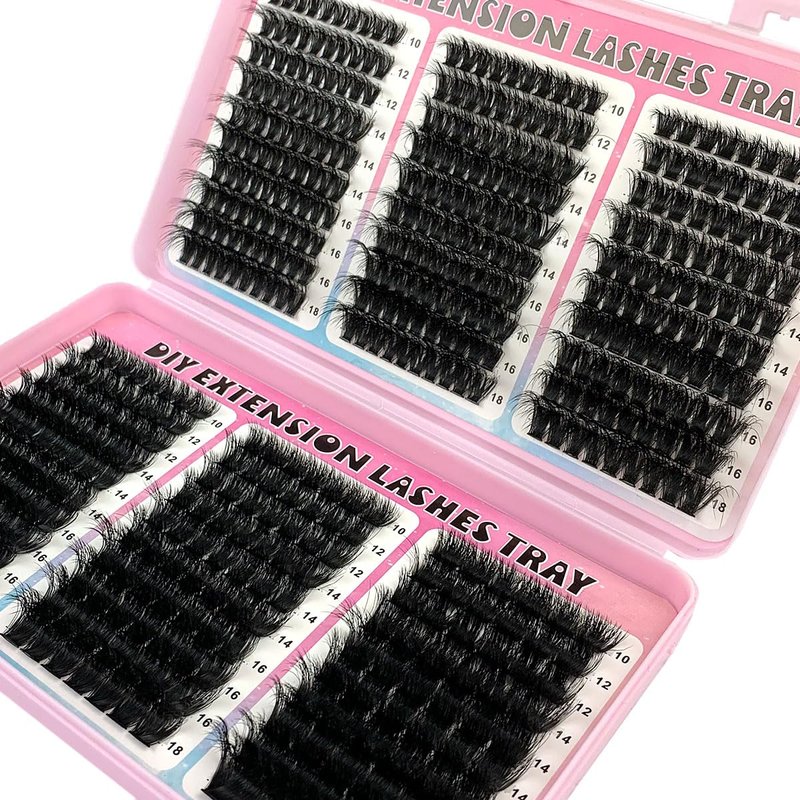 UMIRYAO 200D-60D large capacity eyelash book single cluster artificial mink false eyelashes 500pcs thick eyelashes 0.07mm D curly false eyelashes 10-18mm mixed mink lashes (ZH01/60pai)