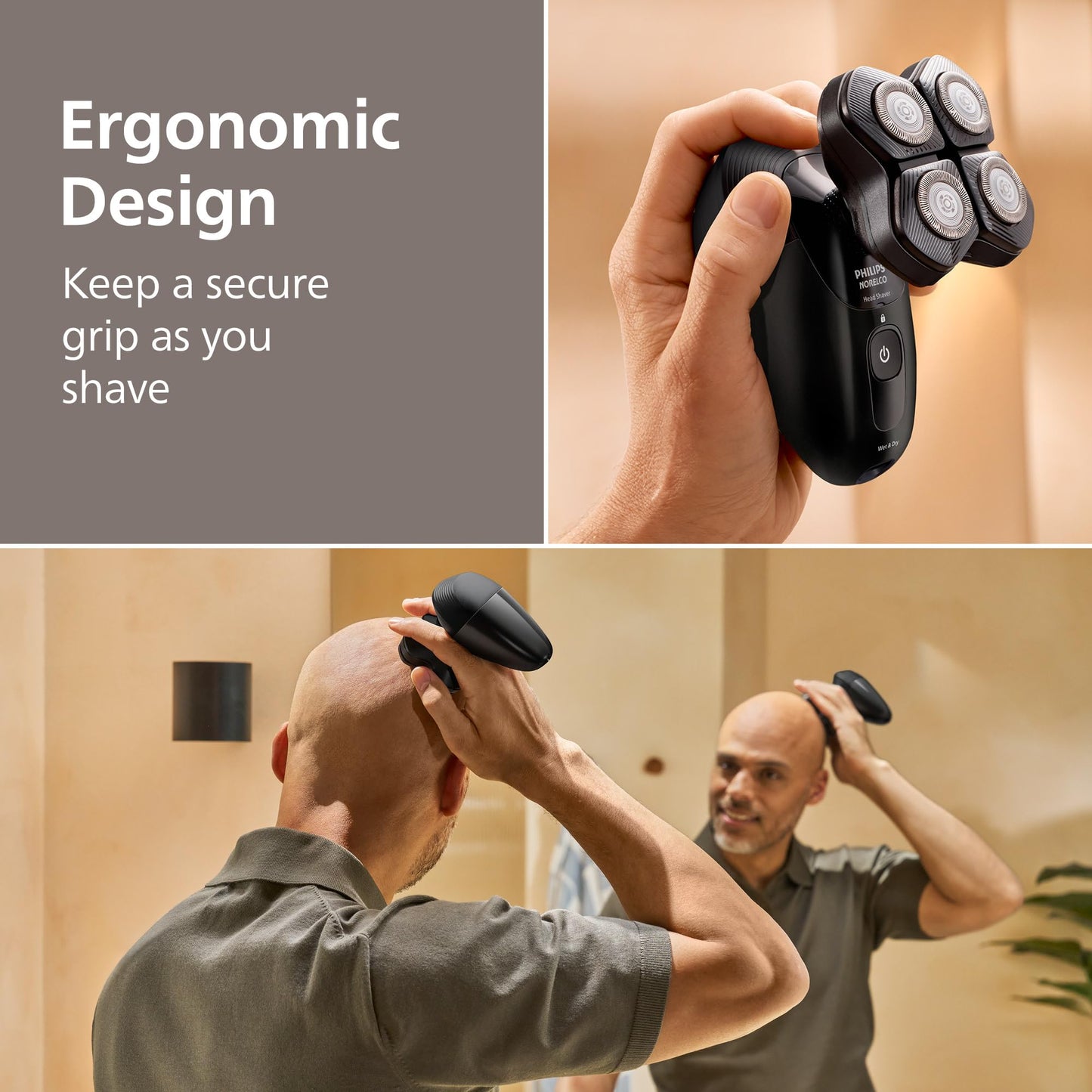 Philips Norelco Head Shaver Pro 5000 Series - Electric Shaver for Men and Women, 360° Flexing Head & ComfortCut Blades for Clean Shave, Gentle on Skin, Model HS5980/40