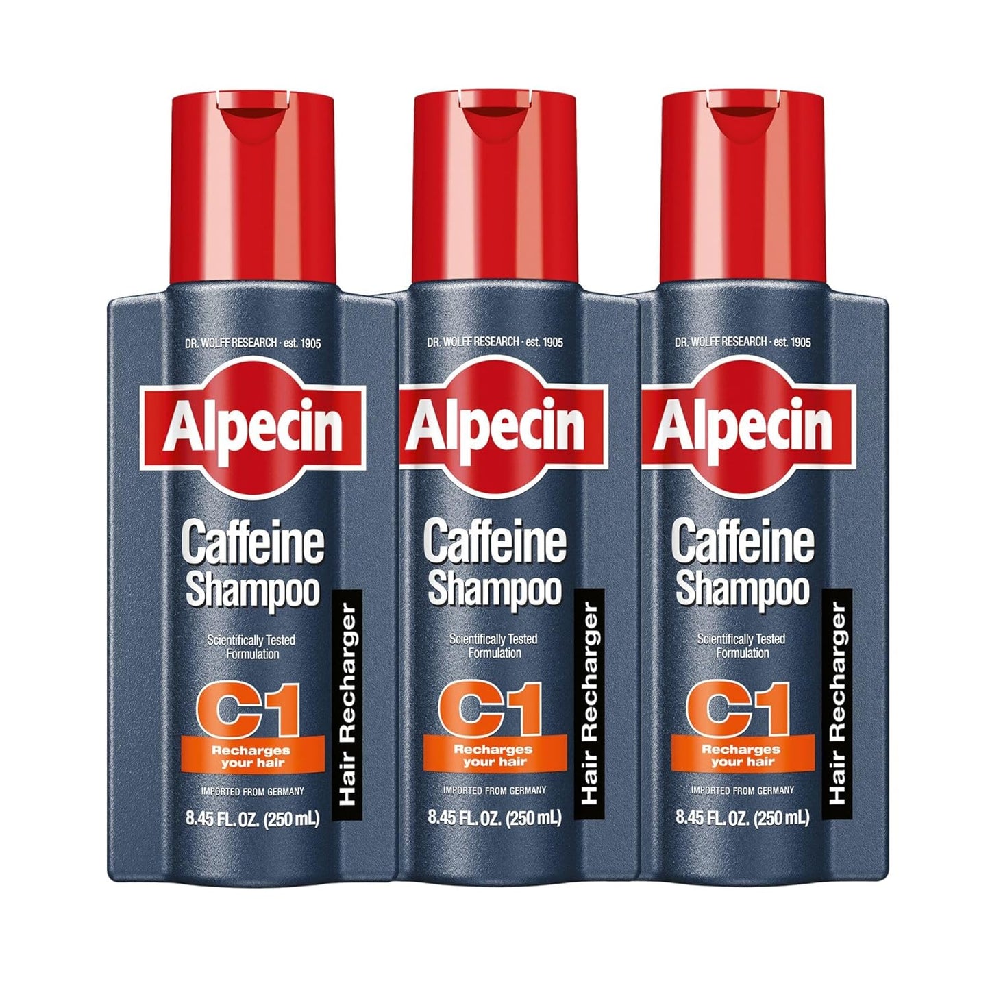 Alpecin C1 Caffeine Shampoo - Hair Growth & Thickness Booster | 8.45 fl Oz (Pack of 3)