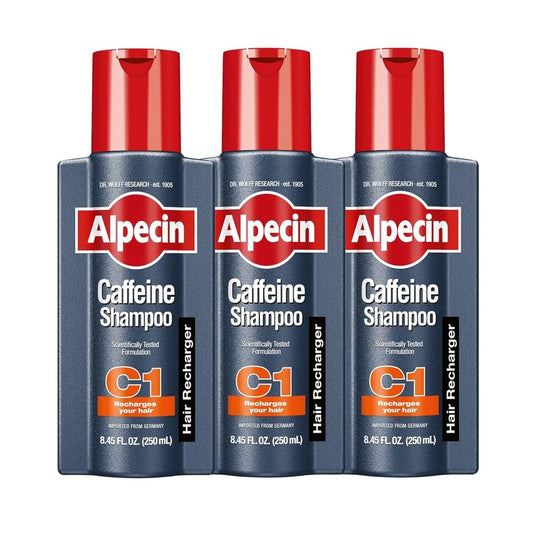 Alpecin C1 Caffeine Shampoo - Hair Growth & Thickness Booster | 8.45 fl Oz (Pack of 3)