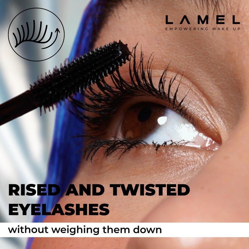 LAMEL Cult Volume & Define Mascara – Volumizing & Curling, Smudge-Proof, Flake-Free, Deep Black Pigment Mascara - 404