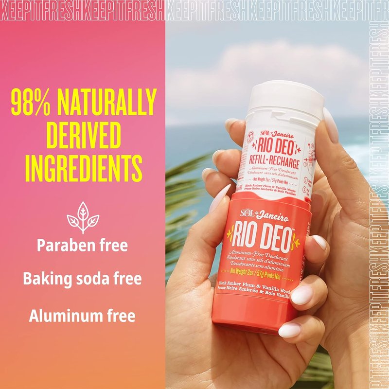 Rio Deo Refillable Aluminum-Free Deodorant - Natural Fragrance & Long-Lasting Freshness