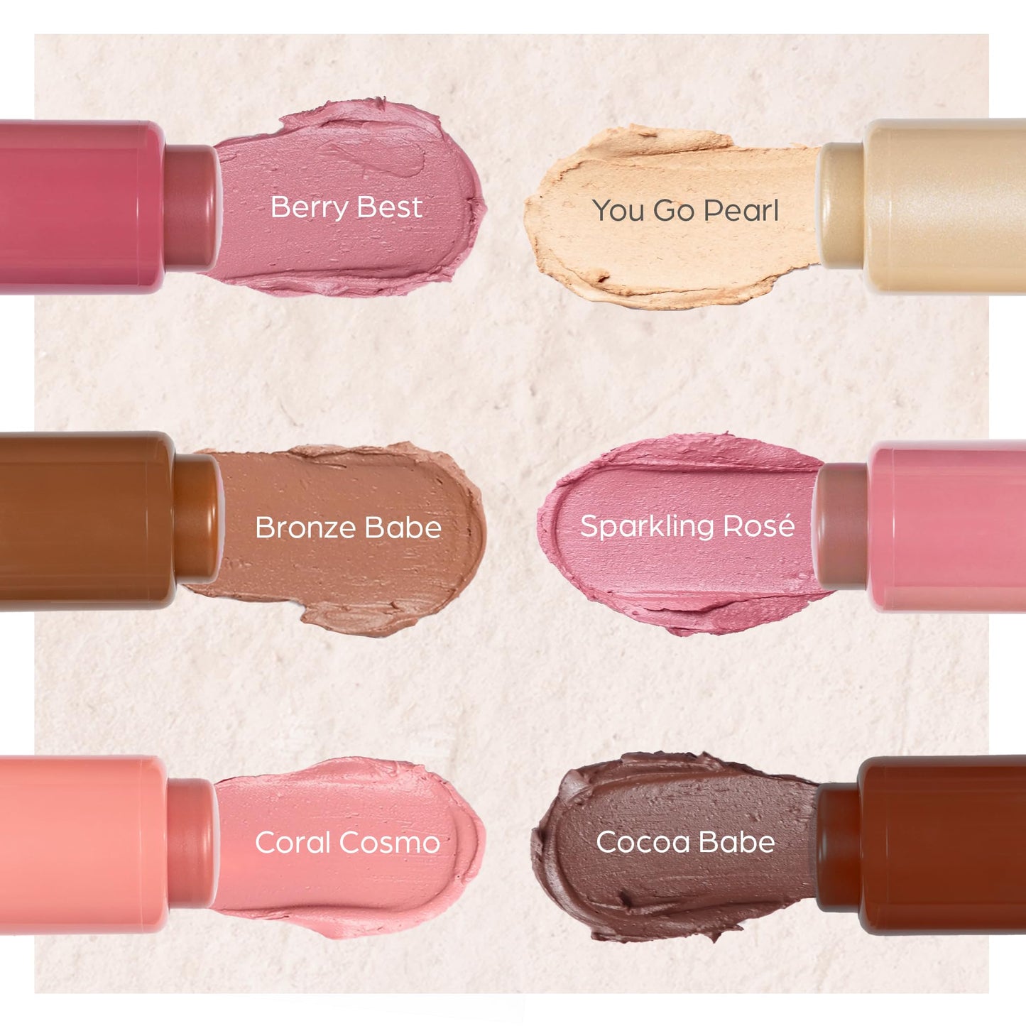 PÜR MINERALS Silky Tint Creamy Multitasking Blush Stick with Peptides, Sparkling Rose - Blush Stick with Natural, Healthy-Looking Glow & Ultra-Creamy Finish - Professional Makeup