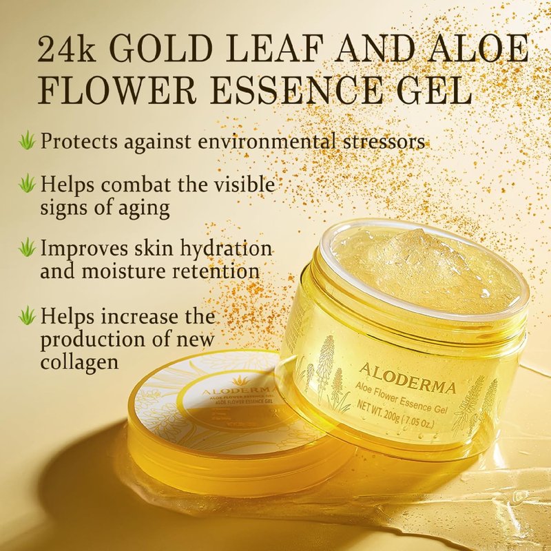 Aloderma Aloe Vera Gel Set - Travel Size Moisturizing Gel | 200g Aloe Flower Essence