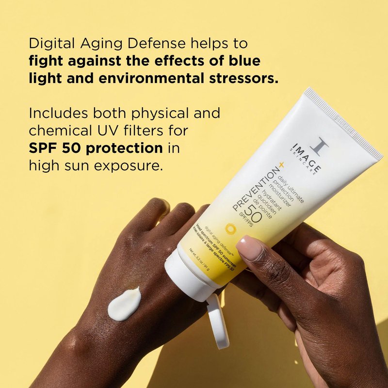 IMAGE Skincare PREVENTION+ Daily Ultimate Protection Moisturizer, SPF 50 Face Sunscreen Lotion, Zinc Oxide, Blendable with No White Cast, 3.2 oz