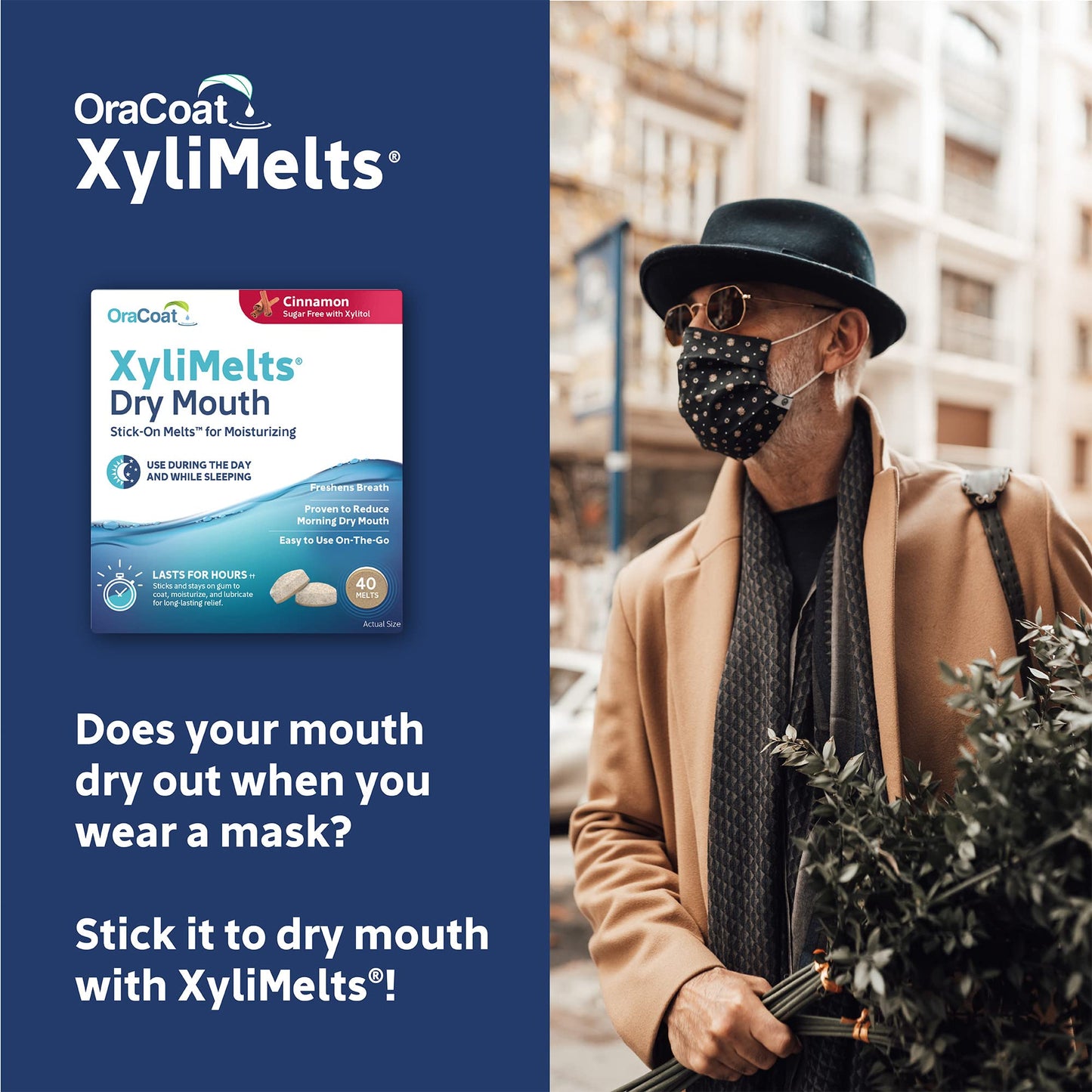 Oracoat XyliMelts Dry Mouth Relief Bundle Slightly Sweet 40 Count, Mild Mint 40 Count and Cinnamon 40 Count