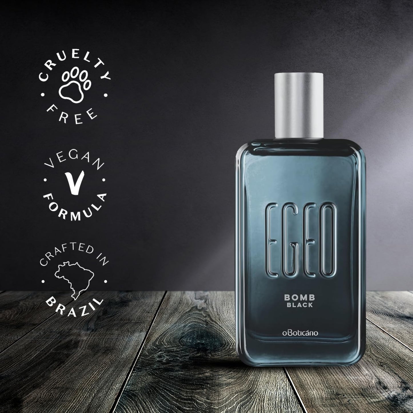 O BOTICARIO Egeo Bomb Black Eau de Toilette, Long-Lasting, Caramel & Leather, Men's Cologne Fragrance, 3 Ounce