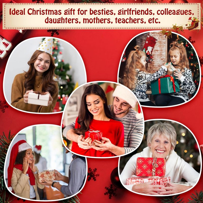 Heigble 48 Set Canned Christmas Lip Balms Set Round Honey Christmas Moisturizing Moisturizer Lip Care Balm Party Favors with Bag Card for Xmas Holiday Stocking Stuffers Employee Appreciation Gifts
