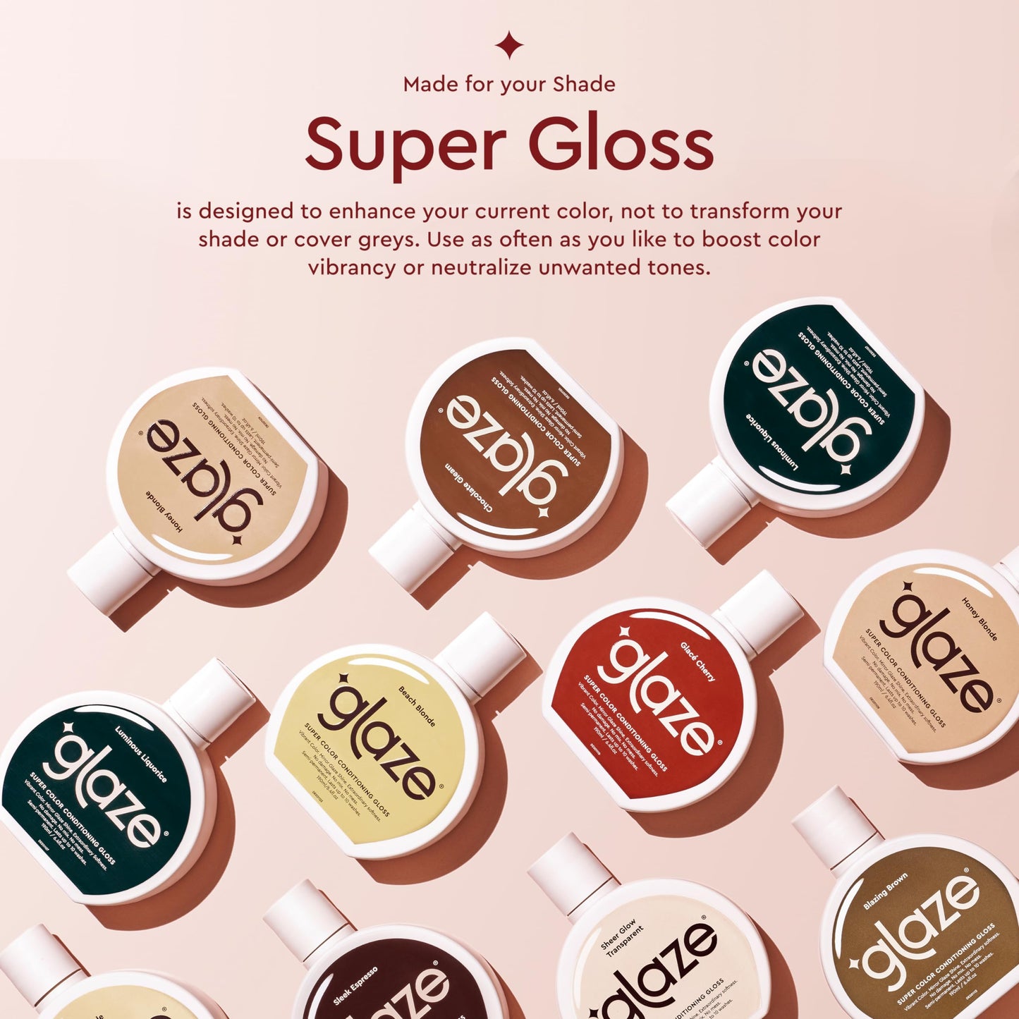 Glaze Sheer Glow Transparent Clear Conditioning Copper Crush Gloss, 6.4fl oz (2-3 Treatments) - Award-Winning Conditioning Semi-Permanent Hair Color