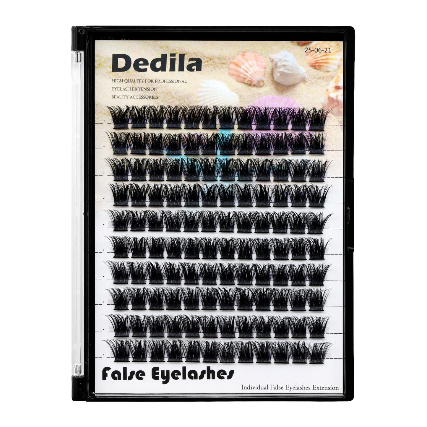 Dedila 120 Clusters Individual False Eyelashes Wide Stem D Curl Handmade Dramatic Black Soft and Light 5D Volume Eye Lashes Extensions Thick Base Women Girls Beauty Tools (12mm)