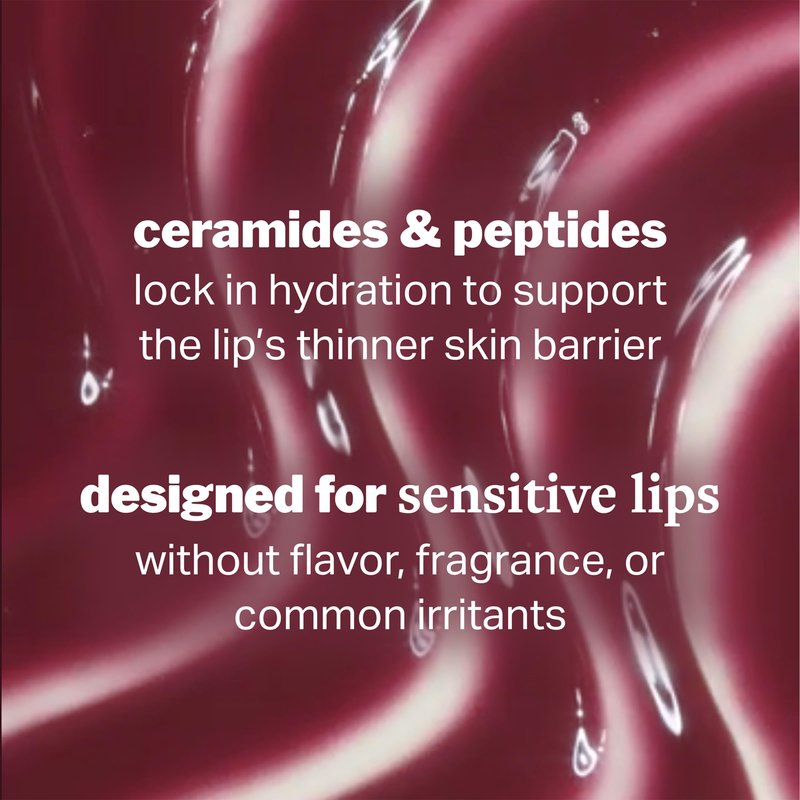 Cocokind Ceramide Lip Blur Balm, Be Bold - Burgundy Hydrating Lip Balm with Ceramides & Peptides, Made for Sensitive Skin & Lips, Unflavored & Fragrance-Free - 3 pack